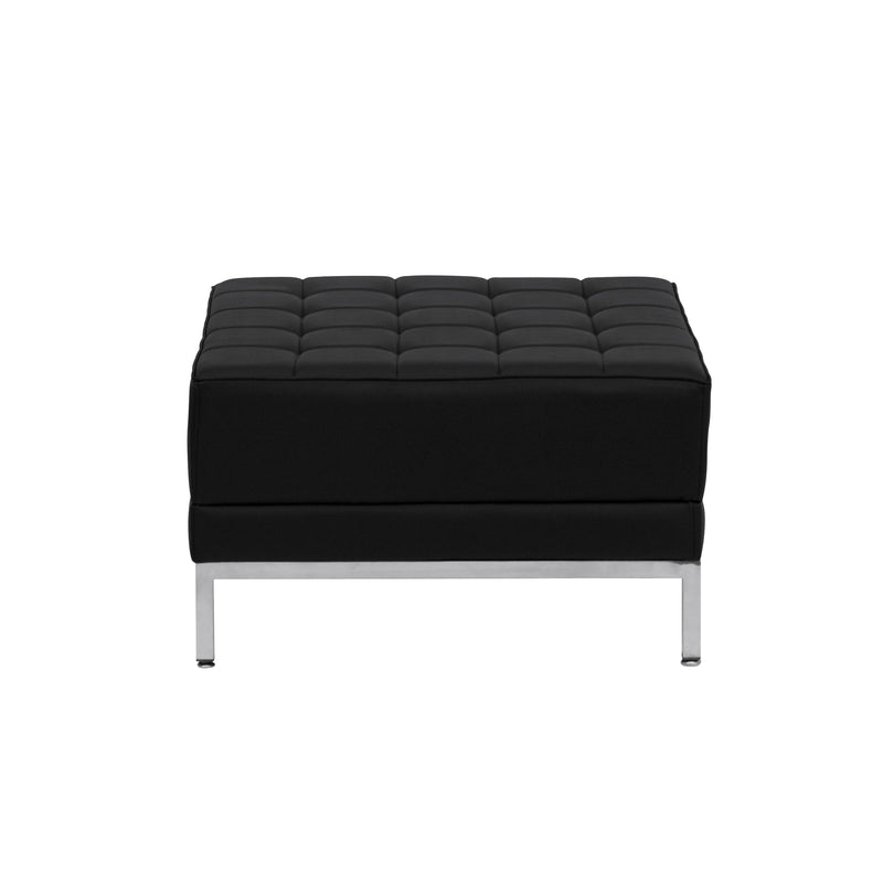 SINGLEWAVE Imagination Series Black LeatherSoft Ottoman