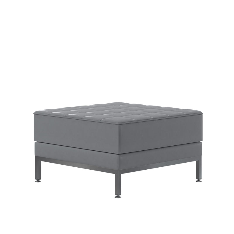 SINGLEWAVE Imagination Series Gray Leathersoft Ottoman