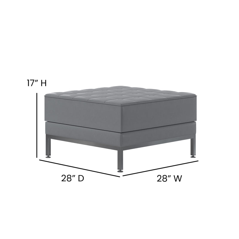 SINGLEWAVE Imagination Series Gray Leathersoft Ottoman