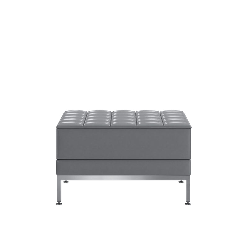 SINGLEWAVE Imagination Series Gray Leathersoft Ottoman