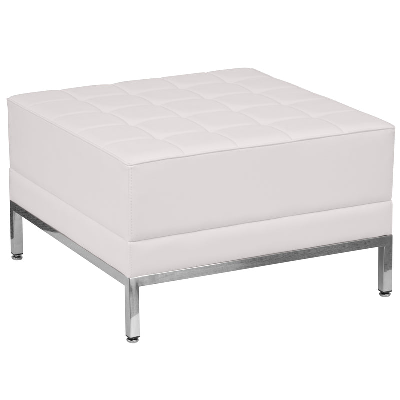 SINGLEWAVE Imagination Series Melrose White LeatherSoft Ottoman