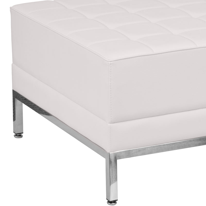 SINGLEWAVE Imagination Series Melrose White LeatherSoft Ottoman