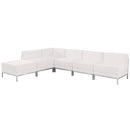 SINGLEWAVE Imagination Series Melrose White LeatherSoft Sectional Configuration, 6 Pieces