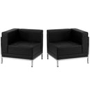 SINGLEWAVE Imagination Series Black LeatherSoft 2 Piece Corner Chair Set