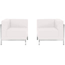 SINGLEWAVE Imagination Series Melrose White LeatherSoft 2 Piece Corner Chair Set