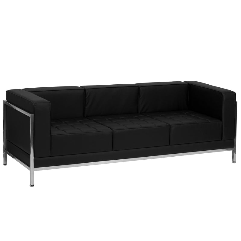 SINGLEWAVE Imagination Series Black LeatherSoft Sofa & Chair Set