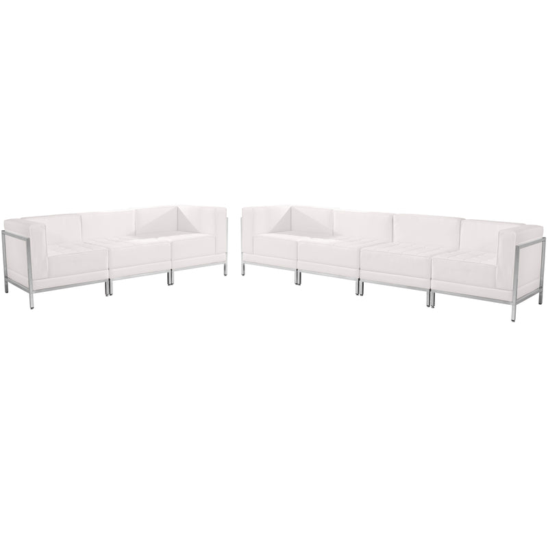 SINGLEWAVE Imagination Series Melrose White LeatherSoft Sofa Set, 5 Pieces