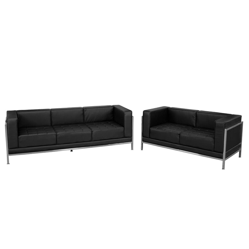 SINGLEWAVE Imagination Series Black LeatherSoft Sofa & Loveseat Set