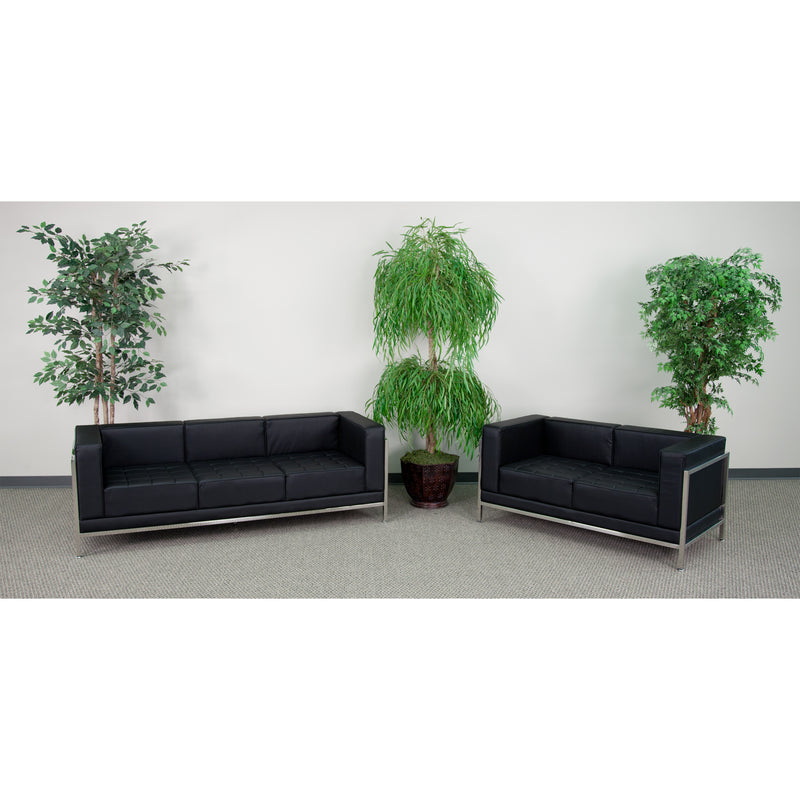 SINGLEWAVE Imagination Series Black LeatherSoft Sofa & Loveseat Set