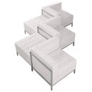 SINGLEWAVE Imagination Series Melrose White LeatherSoft 5 Piece Chair & Ottoman Set
