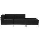 SINGLEWAVE Imagination Series Black LeatherSoft 3 Piece Chair & Ottoman Set