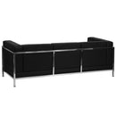 SINGLEWAVE Imagination Series Contemporary Black LeatherSoft Sofa with Encasing Frame