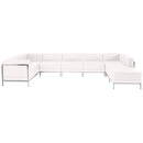SINGLEWAVE Imagination Series Melrose White LeatherSoft U-Shape Sectional Configuration, 7 Pieces