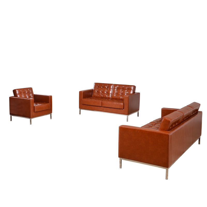 SINGLEWAVE Lacey Series Reception Set in Cognac LeatherSoft