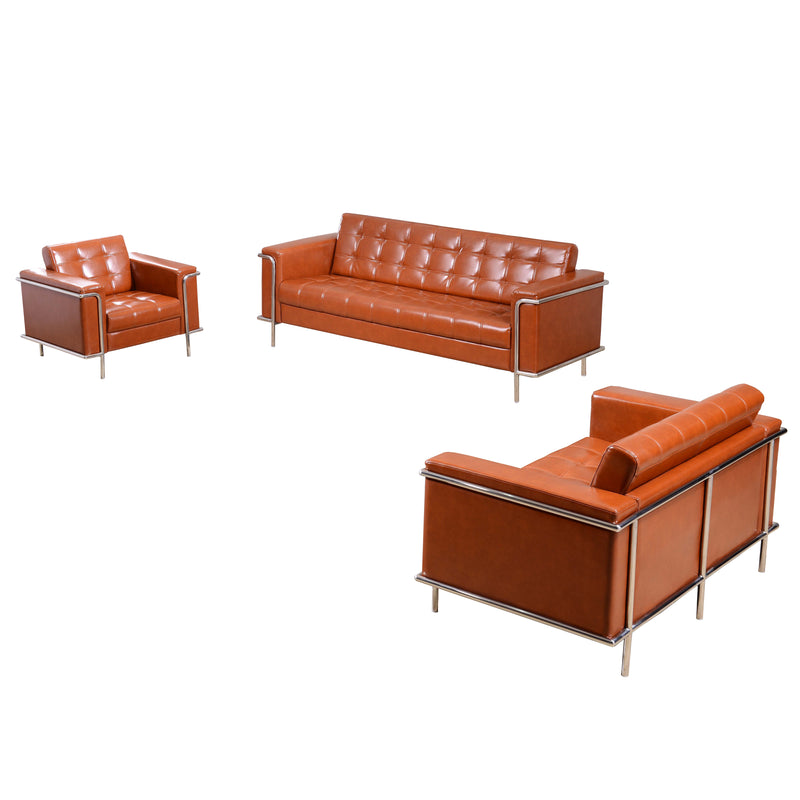 SINGLEWAVE Lesley Series Reception Set in Cognac LeatherSoft