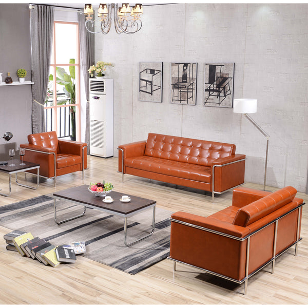 SINGLEWAVE Lesley Series Reception Set in Cognac LeatherSoft