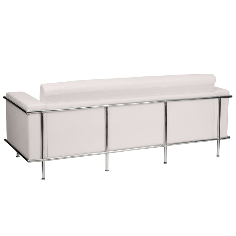 SINGLEWAVE Lesley Series Contemporary Melrose White LeatherSoft Sofa with Encasing Frame