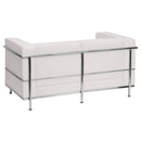 SINGLEWAVE Regal Series Contemporary Melrose White LeatherSoft Loveseat with Encasing Frame