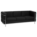 SINGLEWAVE Regal Series Contemporary Black LeatherSoft Sofa with Encasing Frame