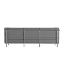 SINGLEWAVE Regal Series Contemporary Gray LeatherSoft Sofa with Encasing Frame