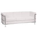 SINGLEWAVE Regal Series Contemporary Melrose White LeatherSoft Sofa with Encasing Frame