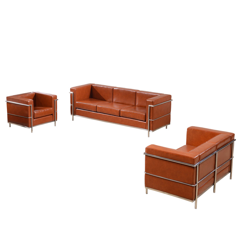 SINGLEWAVE Regal Series Reception Set in Cognac LeatherSoft