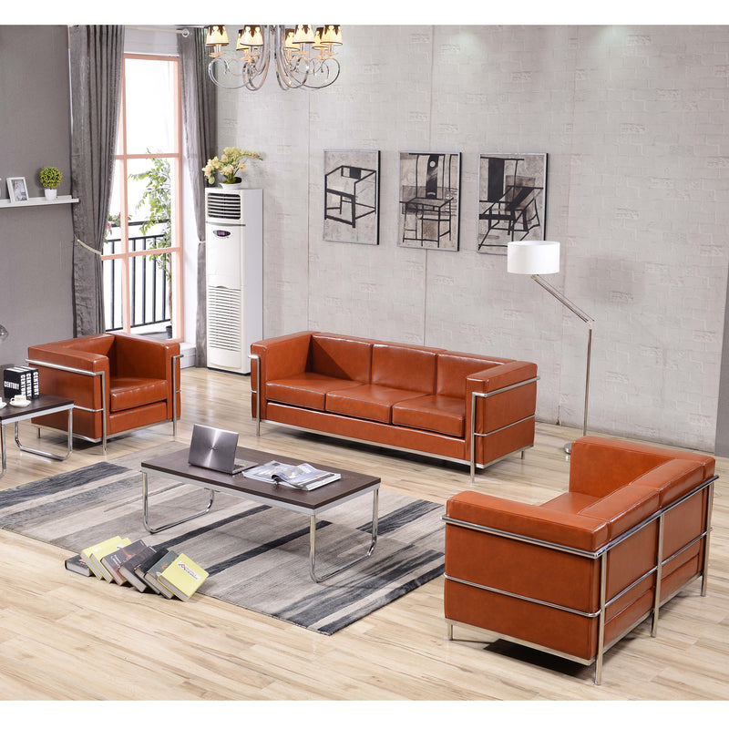 SINGLEWAVE Regal Series Reception Set in Cognac LeatherSoft