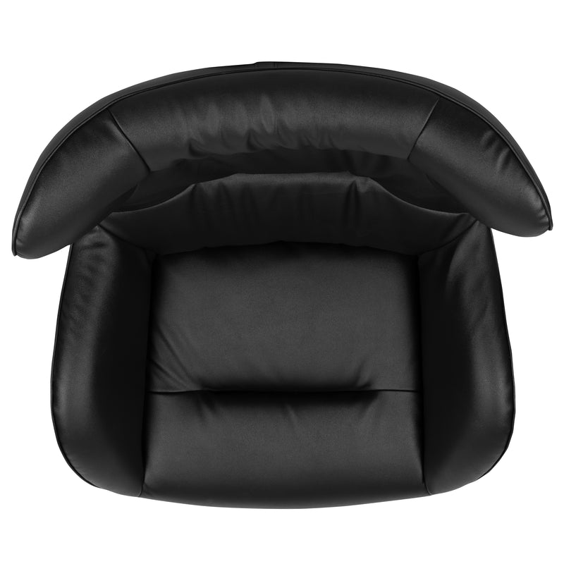 Black LeatherSoft Swivel Wing Chair