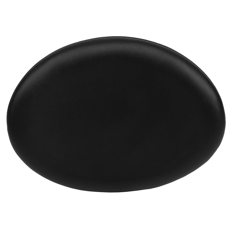 Black LeatherSoft Saddle Wing Ottoman