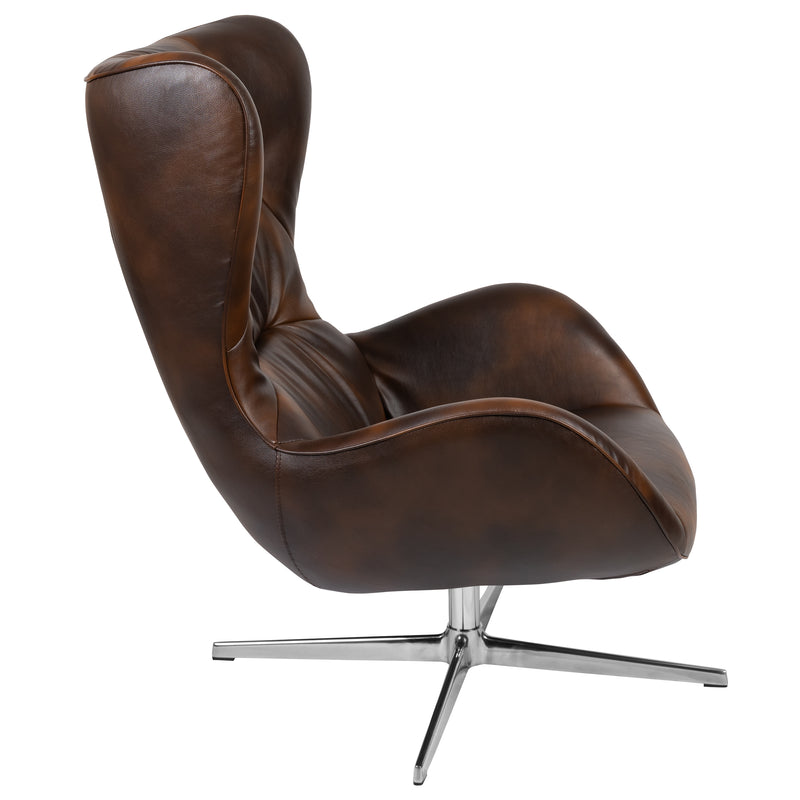 Bomber Jacket LeatherSoft Swivel Wing Chair