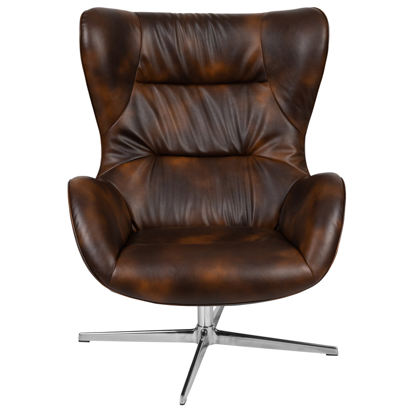 Bomber Jacket LeatherSoft Swivel Wing Chair