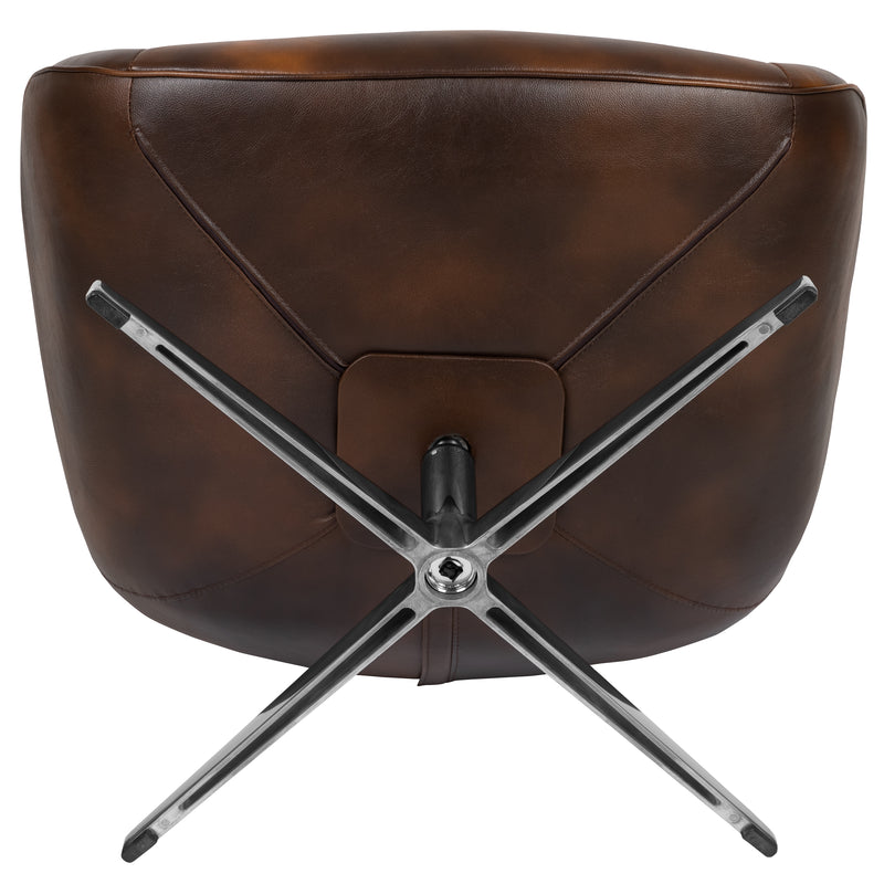 Bomber Jacket LeatherSoft Swivel Wing Chair