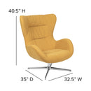 Citron Fabric Swivel Wing Chair