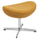 Citron Fabric Saddle Wing Ottoman