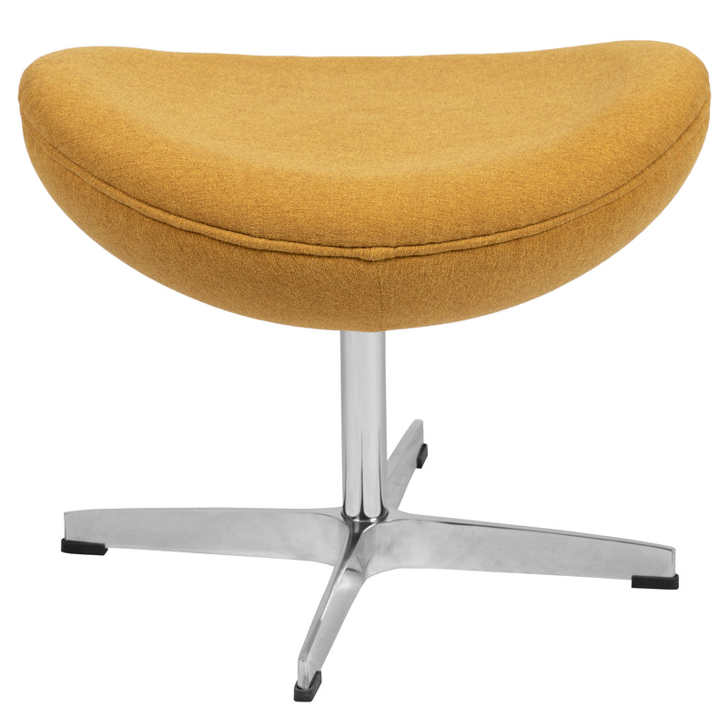 Citron Fabric Saddle Wing Ottoman