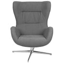 Gray Fabric Swivel Wing Chair