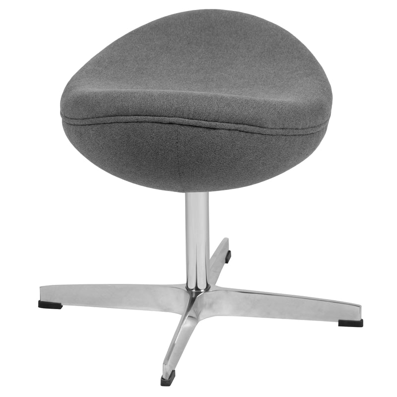 Gray Fabric Saddle Wing Ottoman