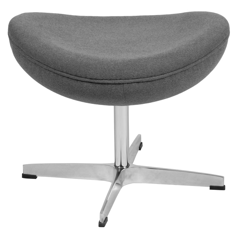 Gray Fabric Saddle Wing Ottoman