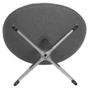 Gray Fabric Saddle Wing Ottoman