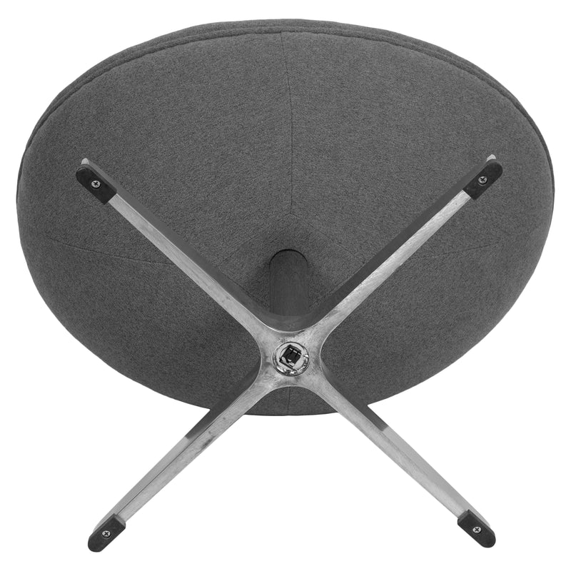 Gray Fabric Saddle Wing Ottoman