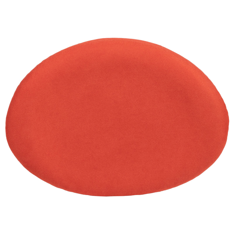 Orange Fabric Saddle Wing Ottoman