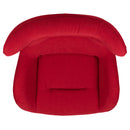 Red Fabric Swivel Wing Chair