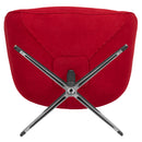 Red Fabric Swivel Wing Chair