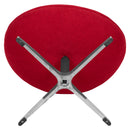 Red Fabric Saddle Wing Ottoman