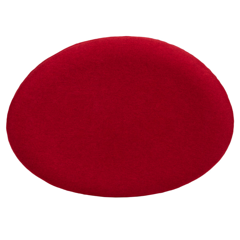 Red Fabric Saddle Wing Ottoman