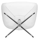White LeatherSoft Swivel Wing Chair