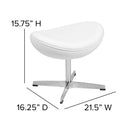 White LeatherSoft Saddle Wing Ottoman